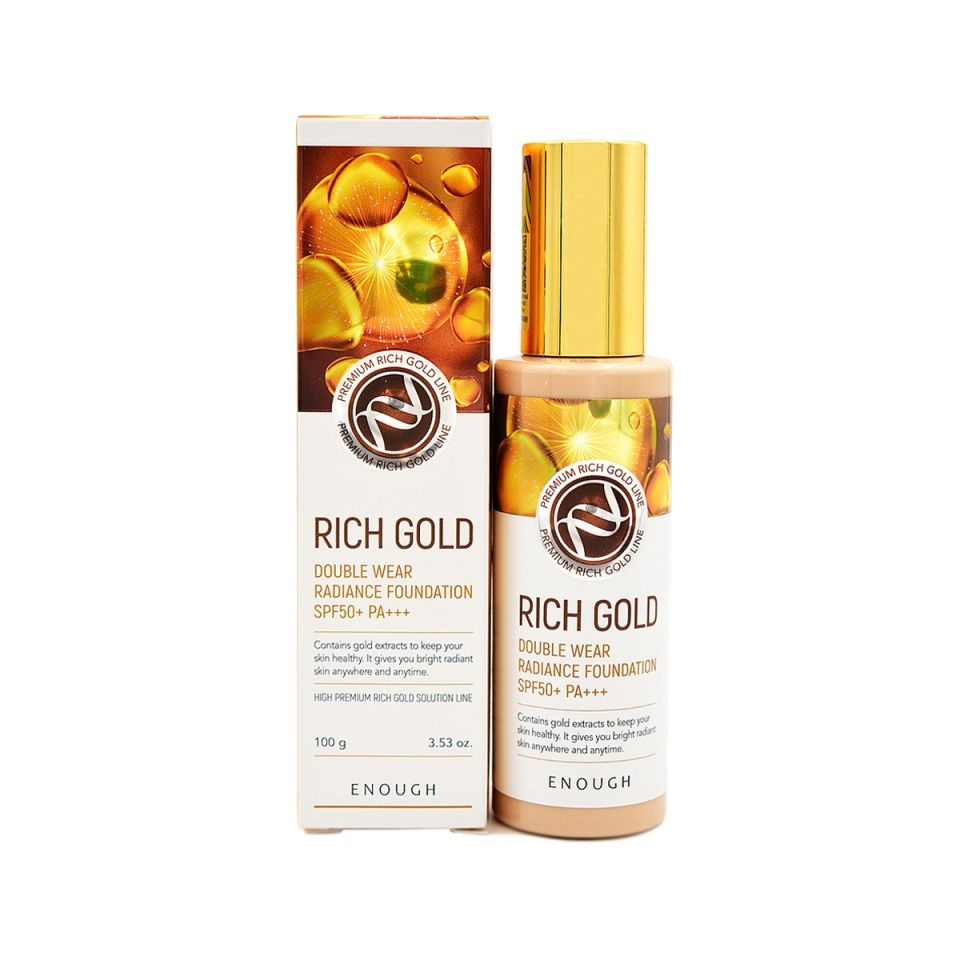 ENOUGH Rich Gold Double Wear Radiance Foundation SPF50 PA 21 Тональный крем с частичками золота  #1