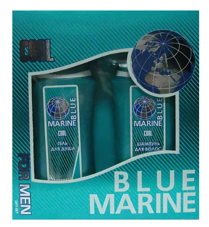 Festiva Подарочный набор мужской Blue Marine Cool: Гель для душа, 250мл+Шампунь для волос, 250мл, 1 набор #1