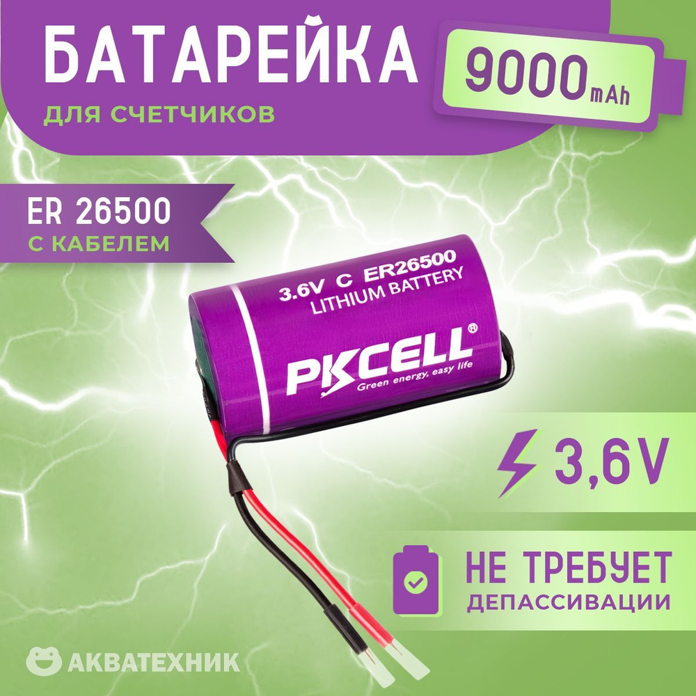 PKCELL Батарейка C, LiSOCl2 (литий-тионилхлоридный) тип, 3,6 В, 1 шт  #1