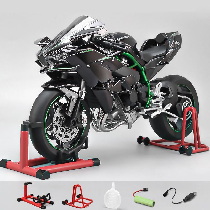 Машинка металлическая Kawasaki H2R мотоцикл(1:6)световыми и звуковыми эффектами  #1