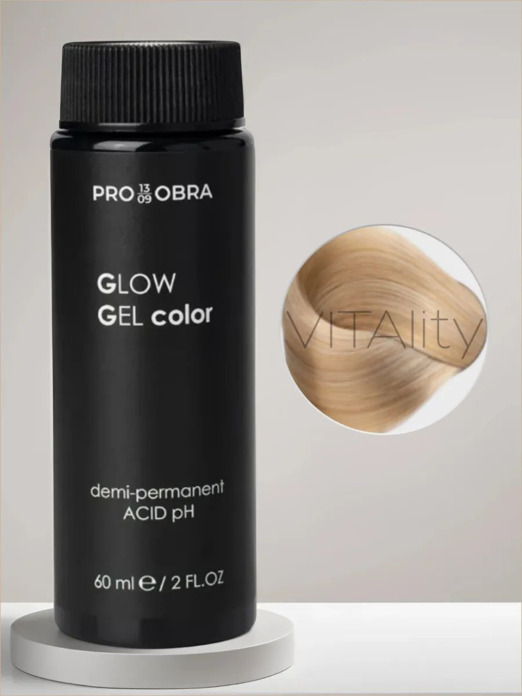 OBRA Glow Gel color Краситель гелевый полуперманентный профессиональный 10.7 Коричневый Светлый Блонд #1