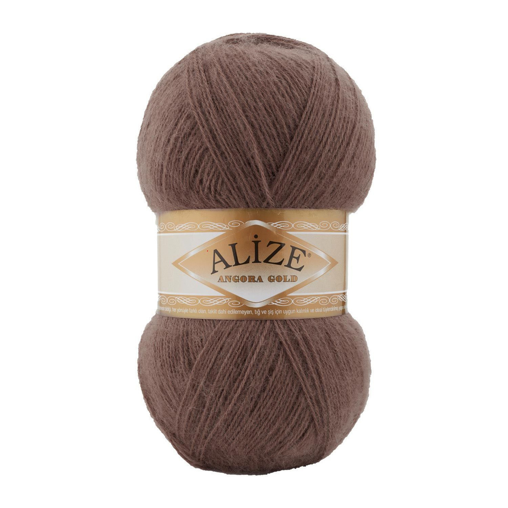 Пряжа ALIZE Angora gold, АЛИЗЕ Ангора голд, каштановый (493), 1 упаковка/5 мотков, моток: 550 м/100 г, #1