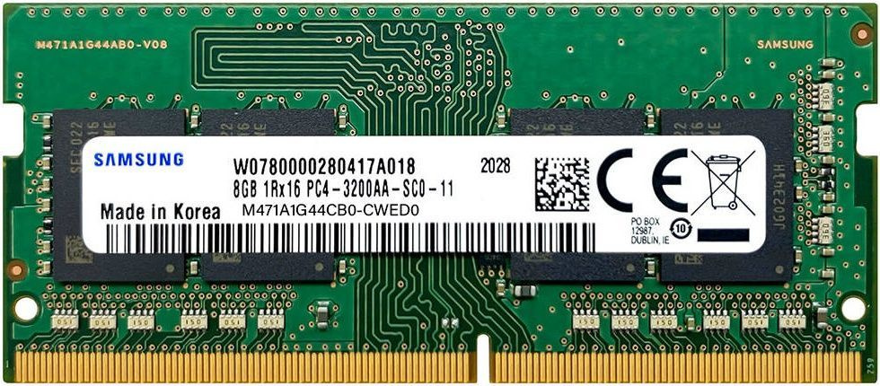 Samsung Оперативная память Память оперативная/ DDR4 8GB SODIMM 3200, 1.2V 1x8 ГБ (M471A1G44BB0-CWE)  #1