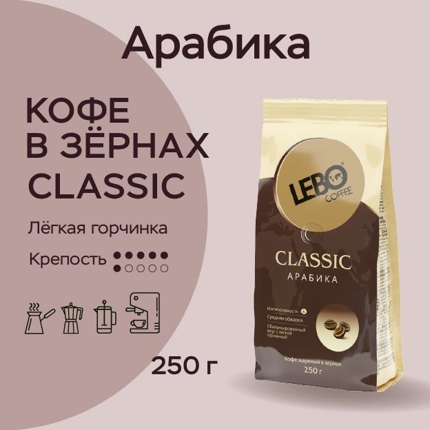 Кофе в зернах Lebo CLASSIC Арабика, 250 г #1