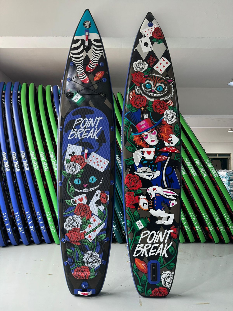 SUP board Point Break В стране чудес, Надувная SUP доска 3 слоя, 25 psi , Рremium 12,6 (384cм81см15см) #1