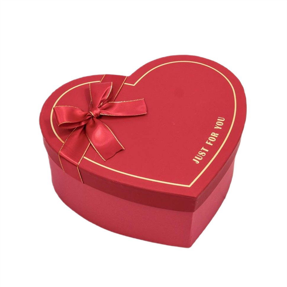 Подарочная коробка сердце, красная, 22х19х9 см #1