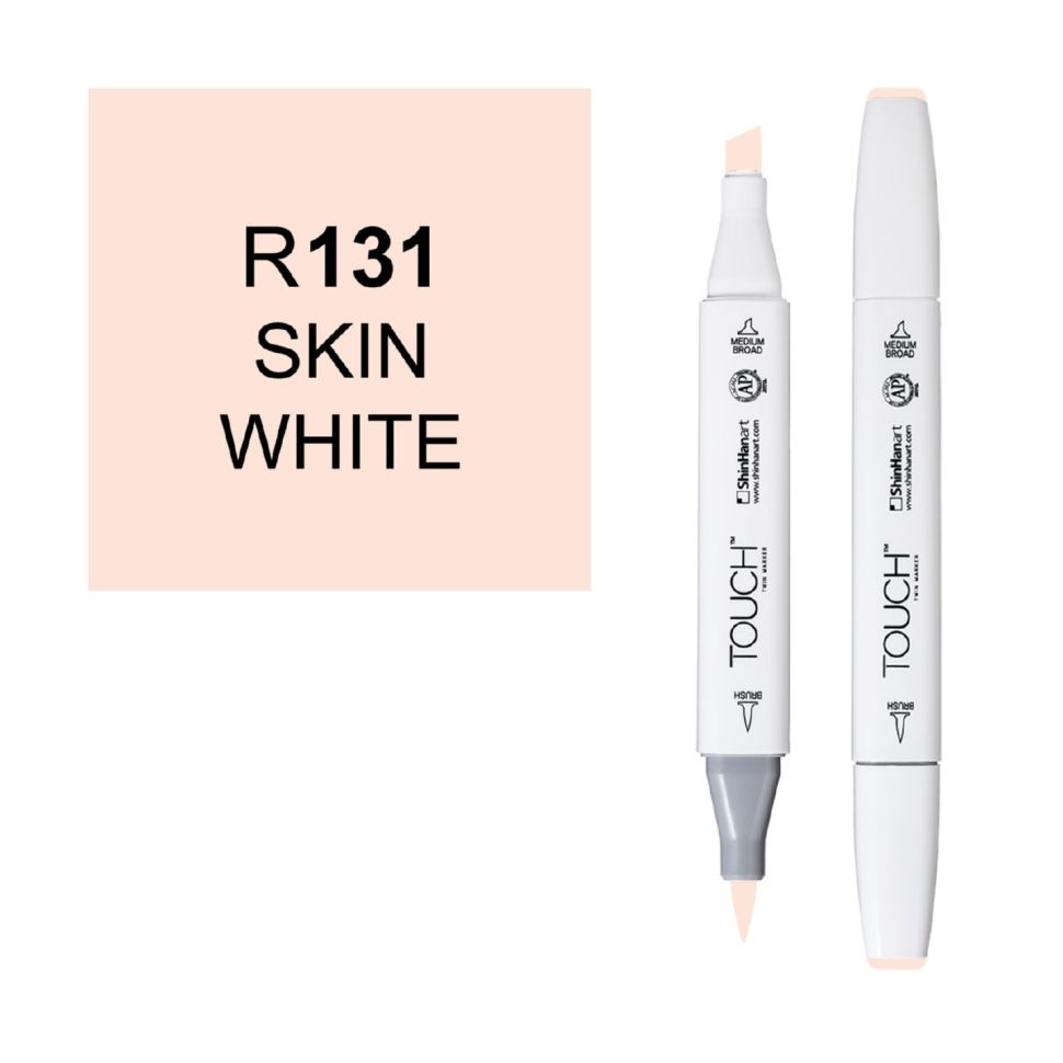 Маркер TOUCH BRUSH спиртовой двусторонний с кистью цвет R131 Skin White  #1