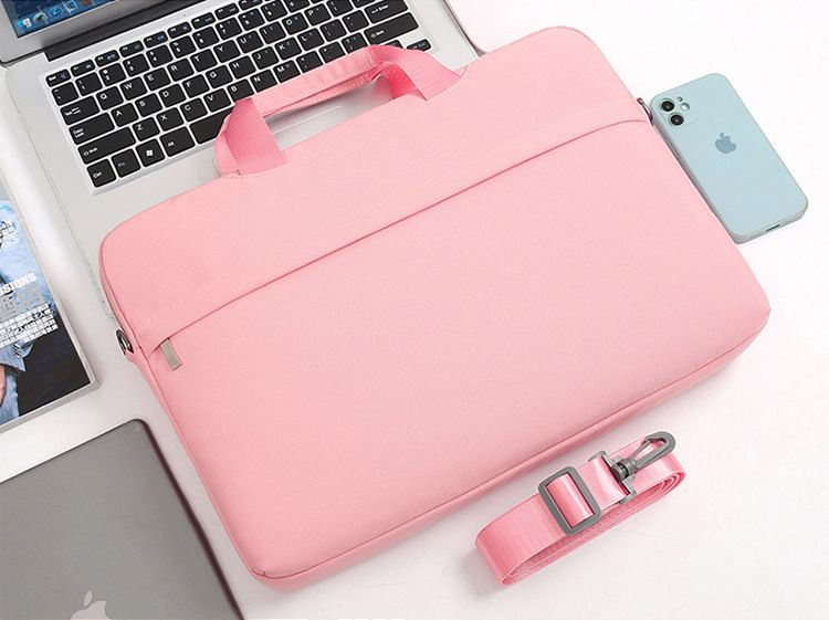Чехол для ноутбука розовый 15.6 дюймов, сумка для MacBook , регулируемый плечевой ремень , дорожная сумка #1