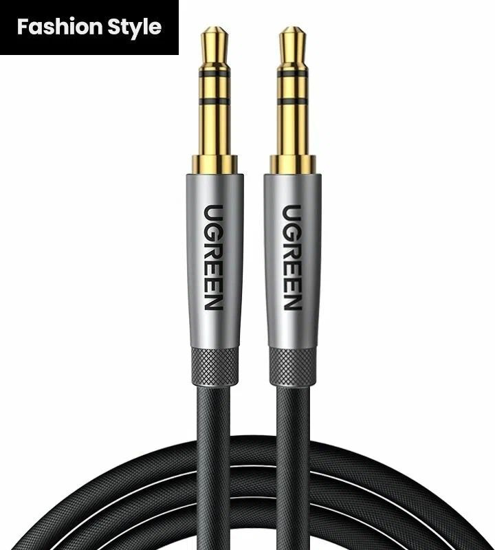 Кабель UGREEN AV150 (50355) 3.5mm Male to Male Alu Case Braid Audio Cable. Длина: 1м. Цвет: серебристо-серый #1