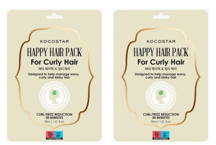 Kocostar Маска-шапочка для кудрявых волос Happy Hair Pack For Curly, 30 мл, 2 шт  #1