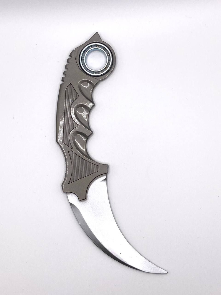 Игрушечный нож Керамбит металлический с подшипником (тренировочный, серый)  #1