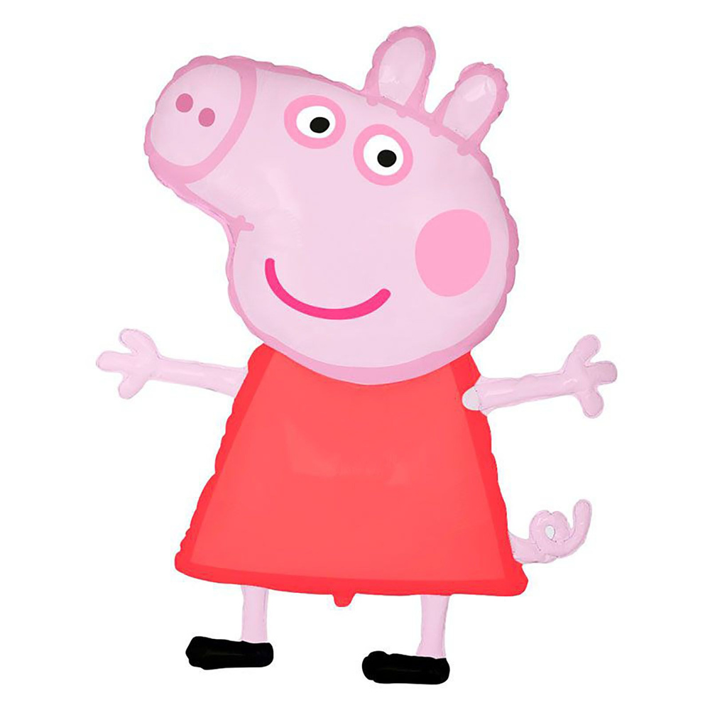 Свинка Пеппа мини / Peppa Pig mini, фольгированный шар, 38 см, 1шт.  #1