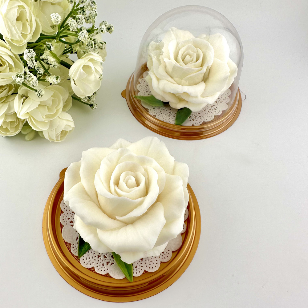 Подарочный набор мыла "Роза айвори" в куполе - 2 шт. / Мир Мыла  #1