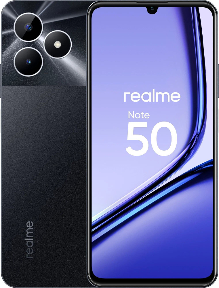 realme Смартфон Note 50 4/128Gb черный (RMX3834) 4/128 ГБ, черный #1