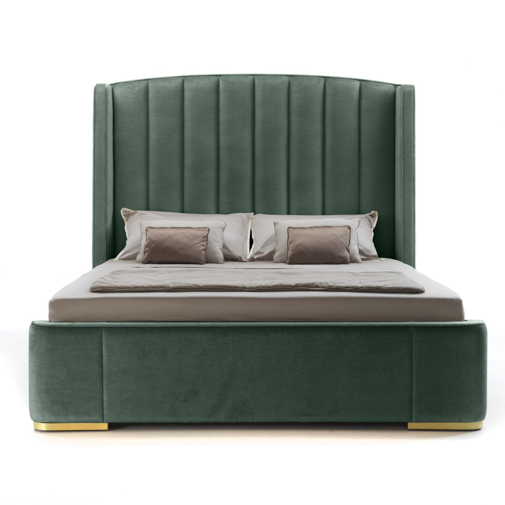 Двуспальная кровать Madison 160х200, высокое изголовье,с подъемным механизмом и ящиком для белья, бирюзовый #1