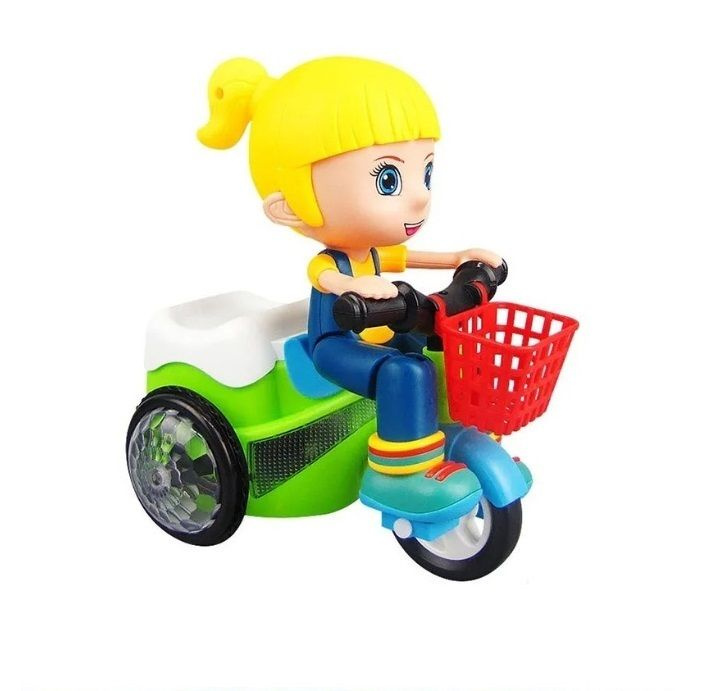 Интерактивная музыкальная игрушка Девочка на велосипеде, световые и звуковые эффекты  #1