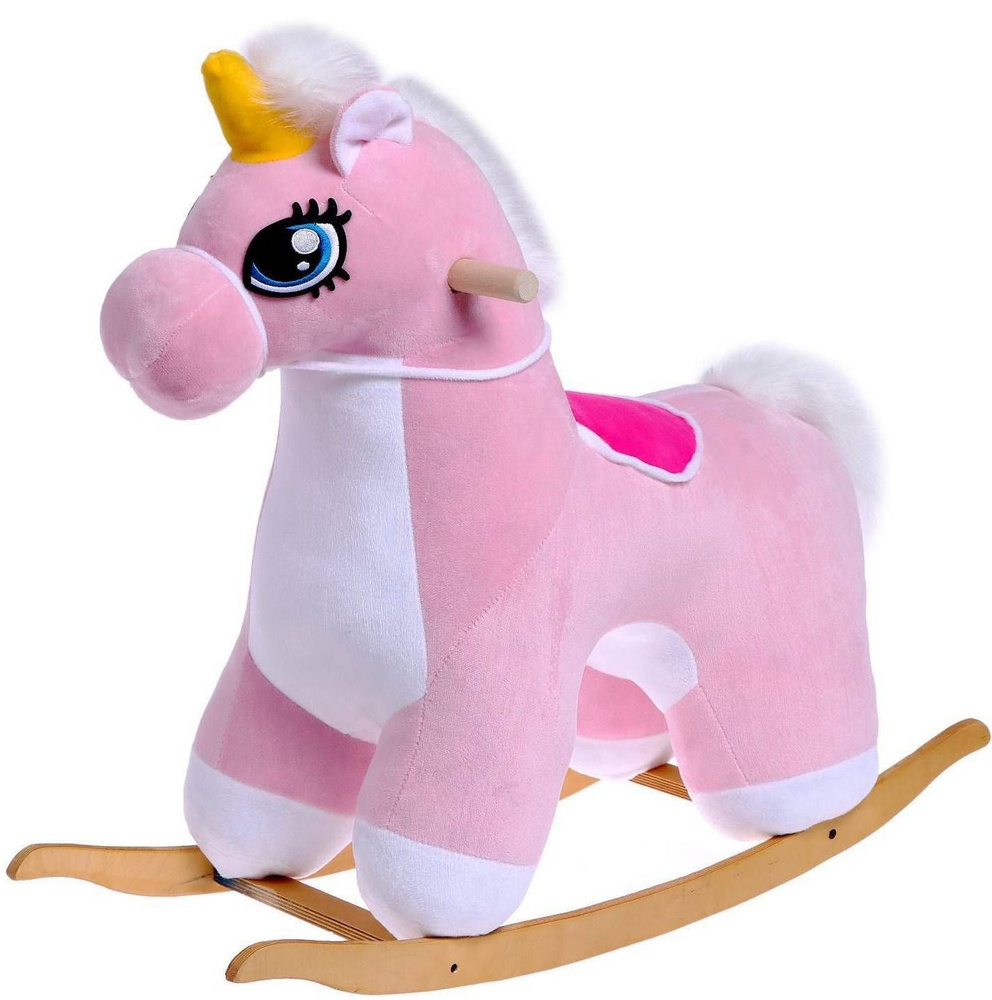 Детская качалка "Единорог", мягкая игрушка-каталка, лошадка для малышей  #1