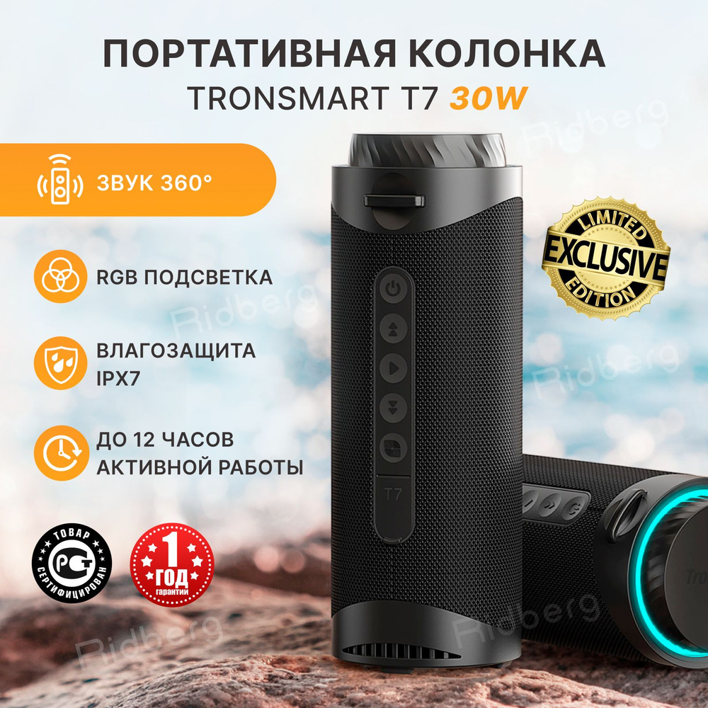 Беспроводная колонка Tronsmart TronsmartT7_Ridberg/ - купить по доступным  ценам в интернет-магазине OZON (640992418)