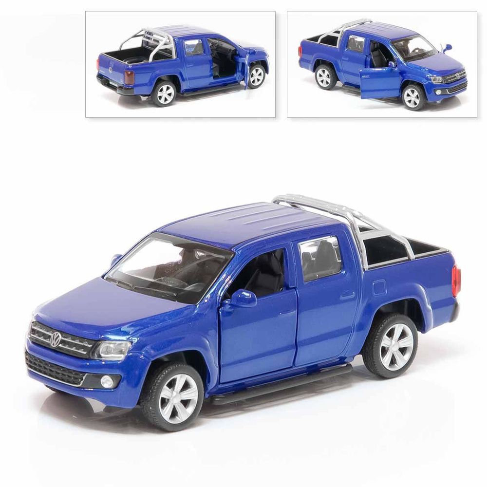 Машинка Volkswagen Amarok, коллекционная, металлическая, синий, Технопарк, 12 см  #1