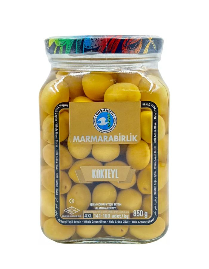 MARMARABIRLIK Kokteyl Зелёные оливки коктейльные в рассоле 4XL, 850 гр., Турция.  #1