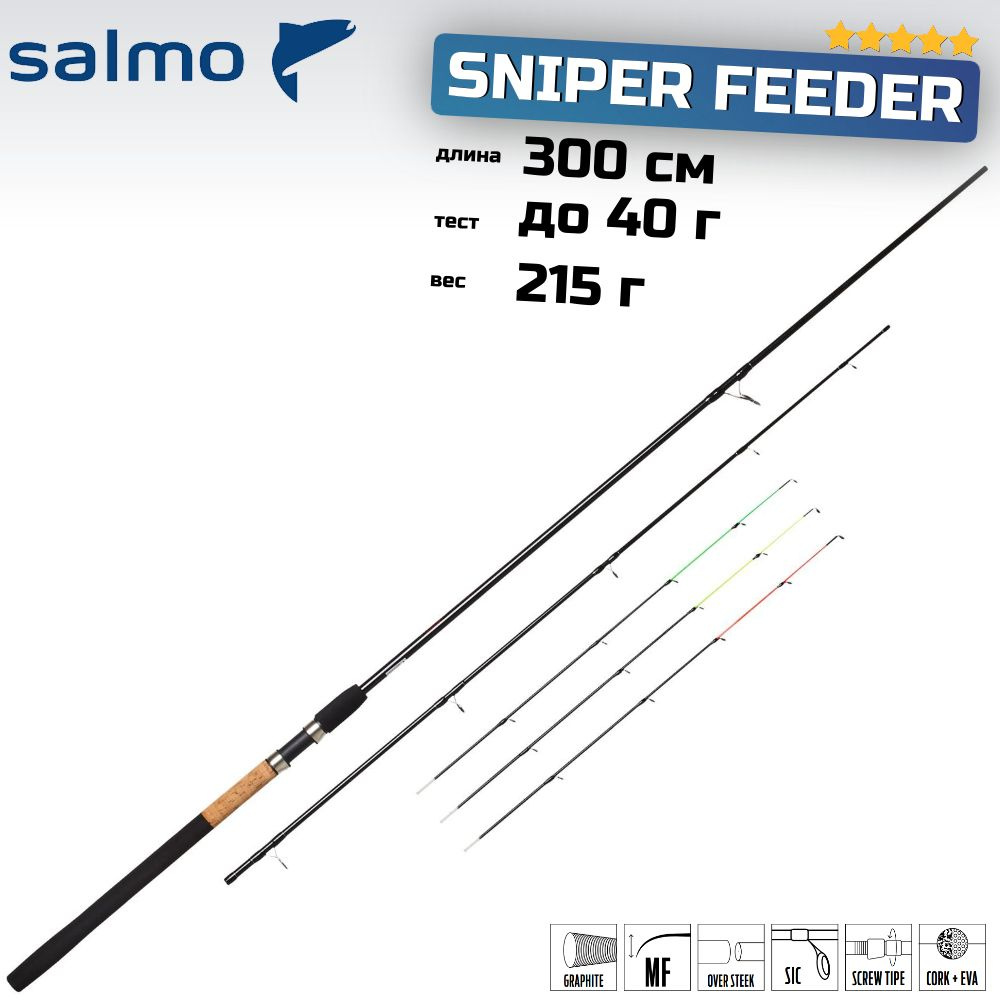 Удилище фидерное SALMO Sniper Feeder 40г, 300см, арт. 4108-300 #1