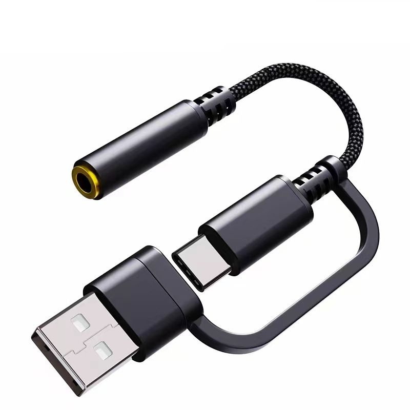 Кабель-адаптер, переходник Type-C на USB и 3.5мм (3 в 1) #1