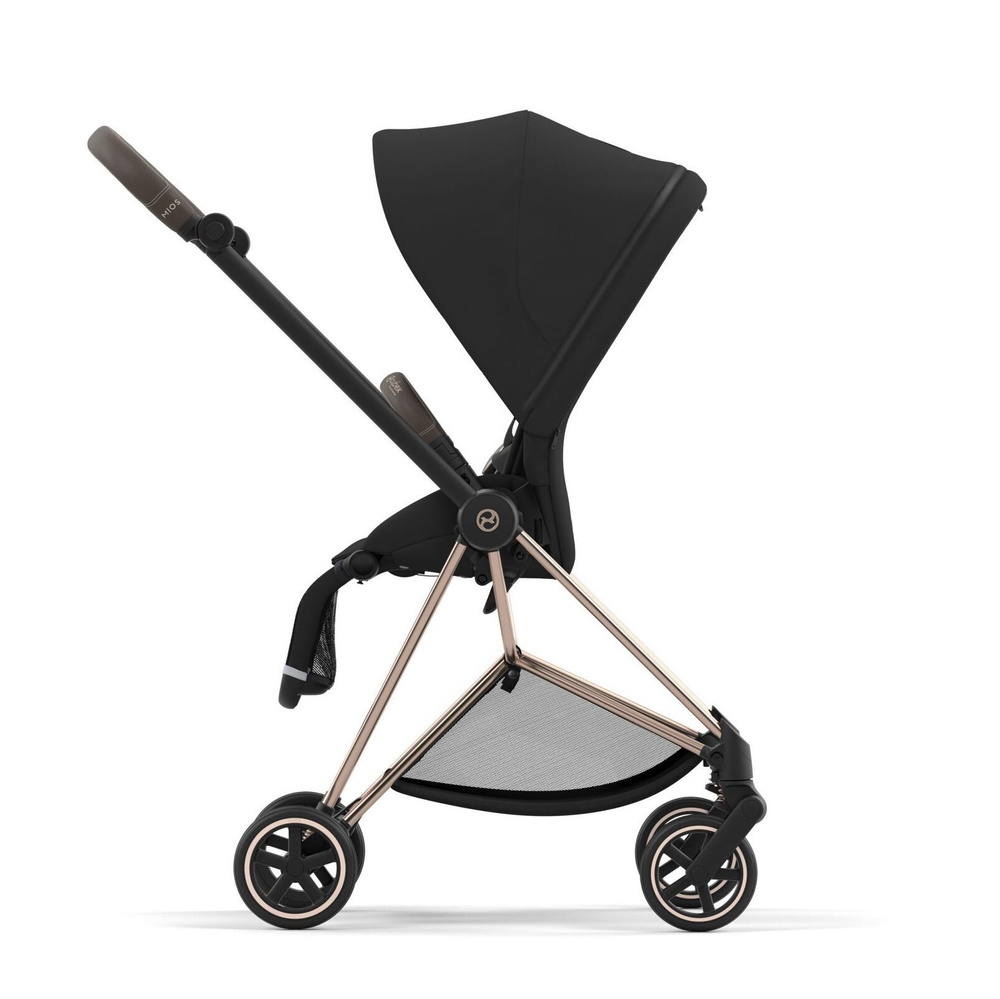 Cybex Mios III Прогулочная коляска поколение, шасси Rose Gold, текстиль Onix Black с дождевиком и адаптерами #1