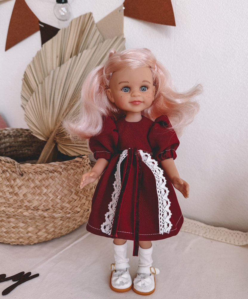 Платье Bordovoe (без обуви), одежда для куклы Paola Reina 32 см (Паола Рейна)  #1