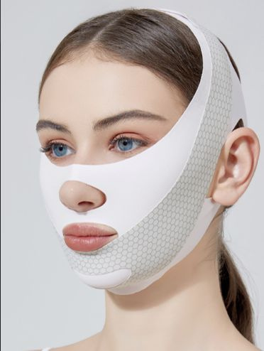 Бандаж-маска для лица и подбородка, маска тканевая подтягивающая для коррекции овала лица, для контуринга #1