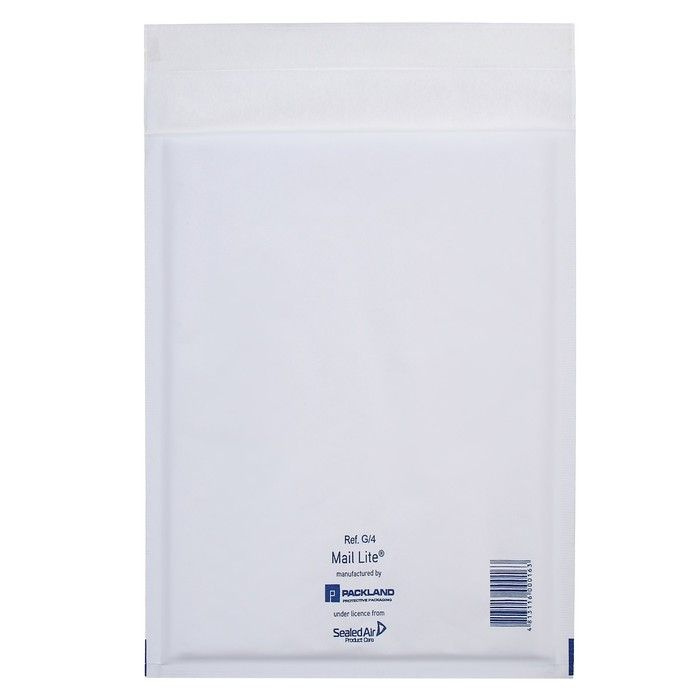 Крафт-конверт с воздушно-пузырьковой плёнкой Mail lite G/4, 24 х 33 см, white  #1