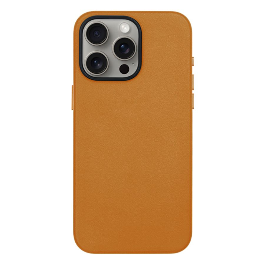 Чехол Leather Case KZDOO Noble Collection для iPhone 15 Pro 6.1", оранжевый (2) #1