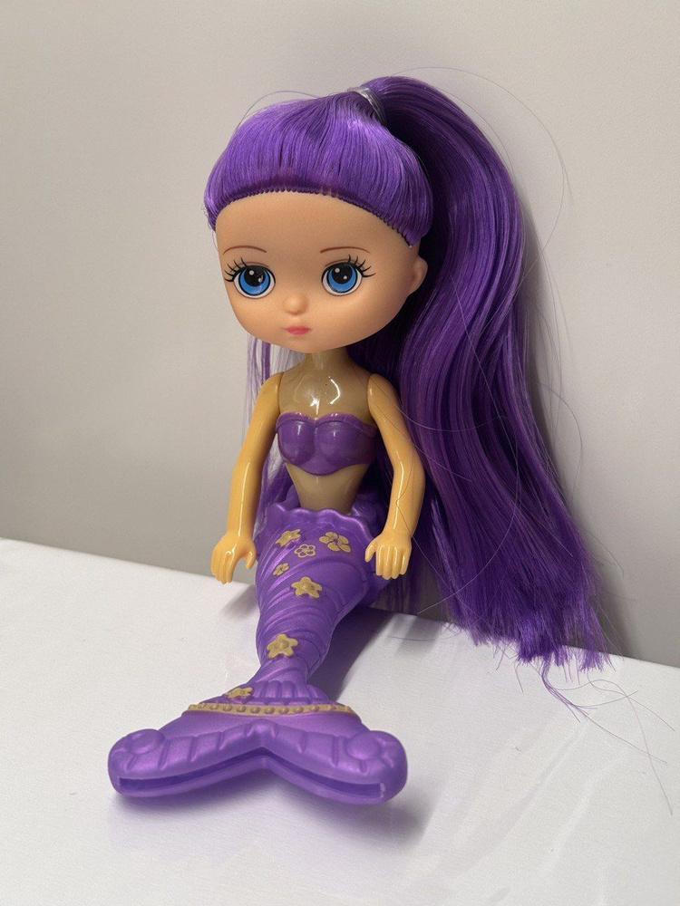 Игрушка маленькая кукла для девочки Русалочка (рост 18 см.), с аксессуарами для волос, цвет фиолетовый #1