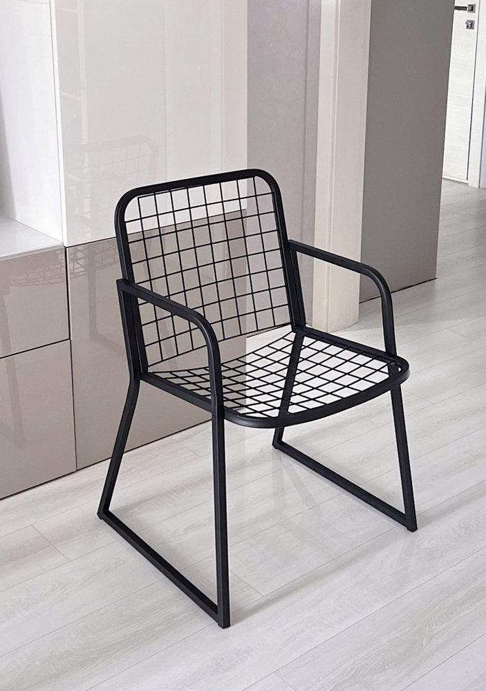 Стул в стиле лофт / кресло дизайнерское металлическое loft / стул для кафе / в фотостудию, черный, МОДЕЛЬ-2 #1