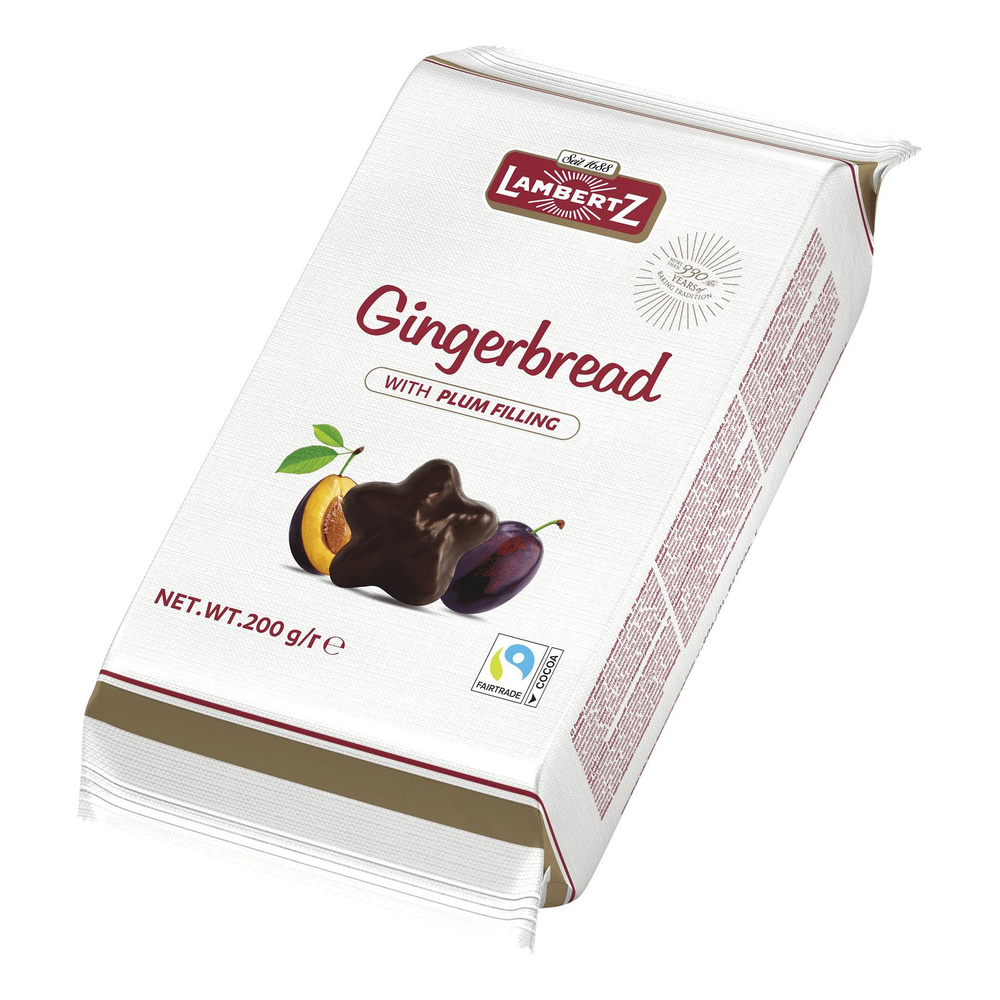 Пряники Lambertz Gingerbread со сливовой начинкой в шоколаде 200 г  #1
