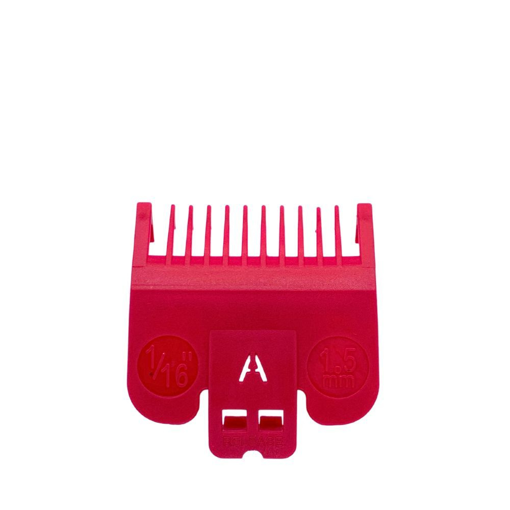 Насадка пластиковая DiBiDi 1,5 мм для машинок Wahl, BaByliss Pro, JRL (Красный)  #1