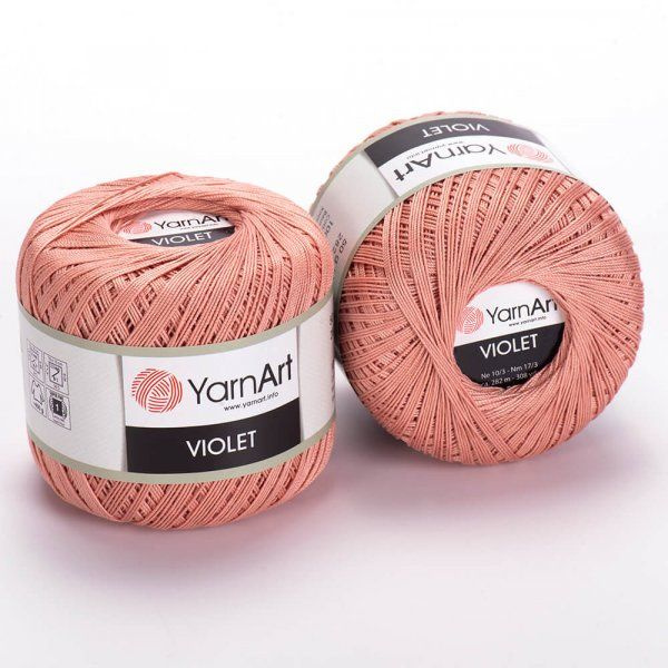 Пряжа хлопковая YarnArt Violet Ярнарт Виолет, 4105 розовый пепел, 50 гр/282 м 6 шт/упак 300гр  #1