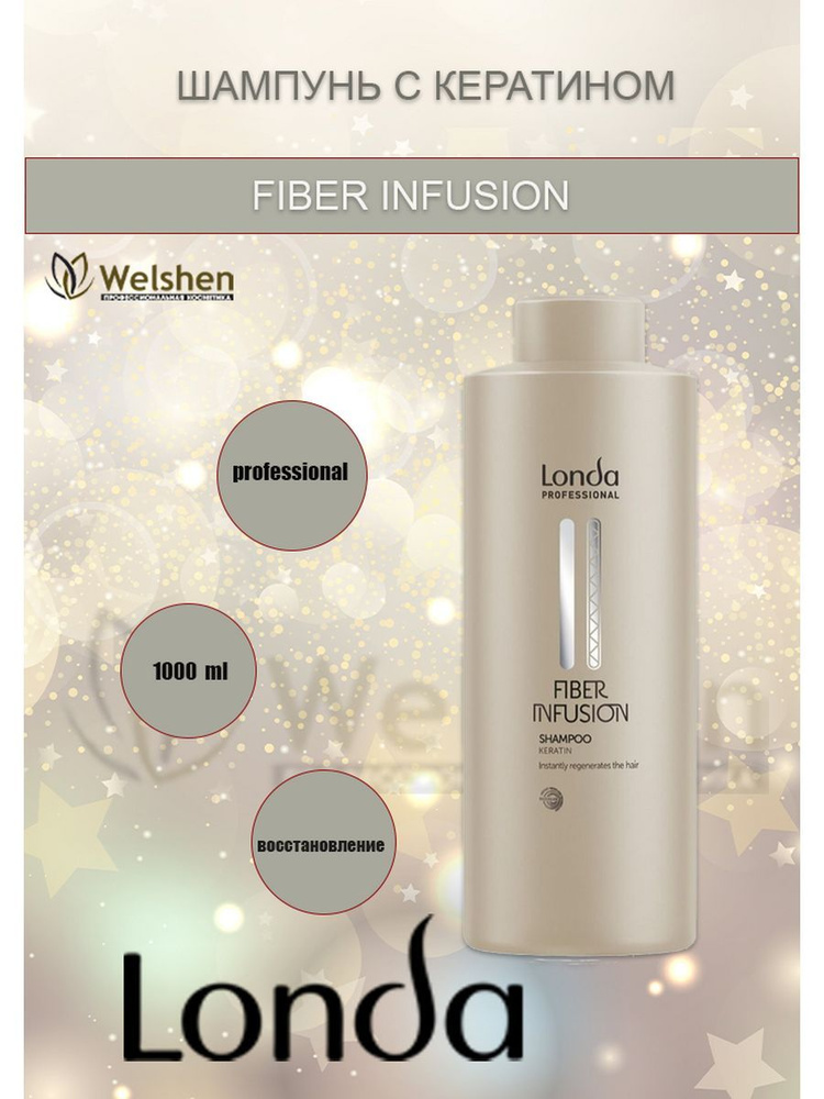 Londa Professional Fiber Infusion Шампунь для волос с кератином, 1000 мл #1