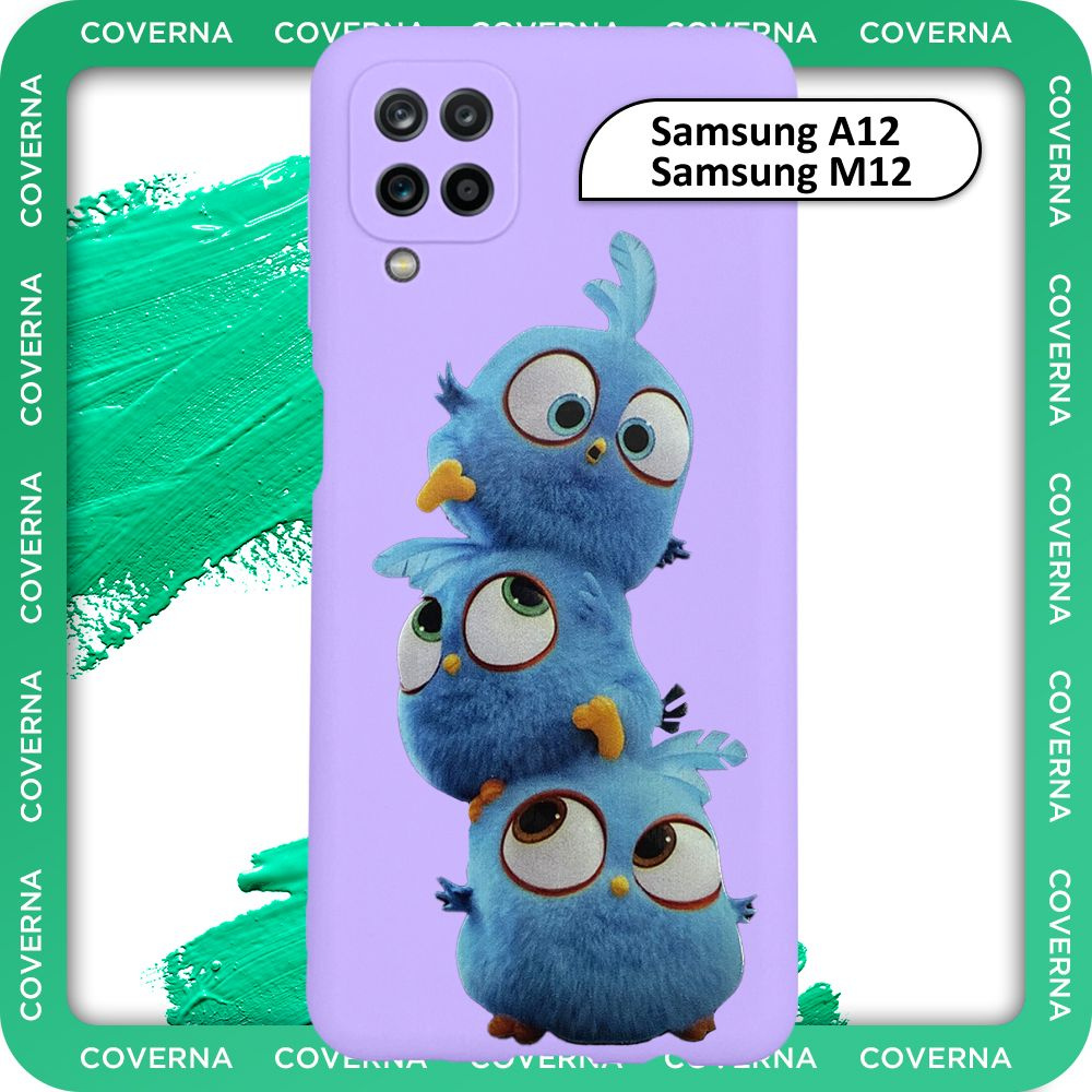 Чехол силиконовый с рисунком Angry Birds на Samsung A12, M12, для Самсунг А12, М12  #1