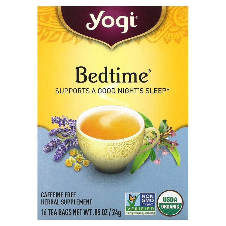 Yogi Tea, Bedtime, чай без кофеина для спокойного сна, 16 чайных пакетиков  #1