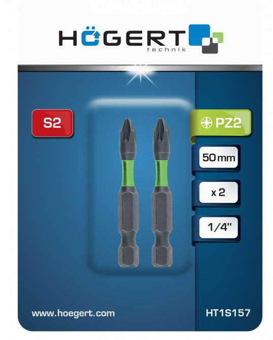 Биты ударные PZ2 50мм (2 шт.) HOEGERT HT1S157 #1
