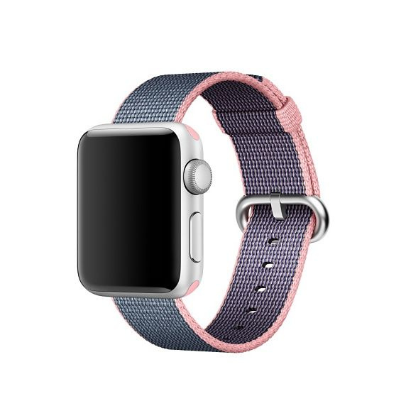 Ремешок нейлоновый Light Pink/Midnight Blue Woven Nylon (Светло-розовый/Тёмно-синий) Apple Watch 38mm #1