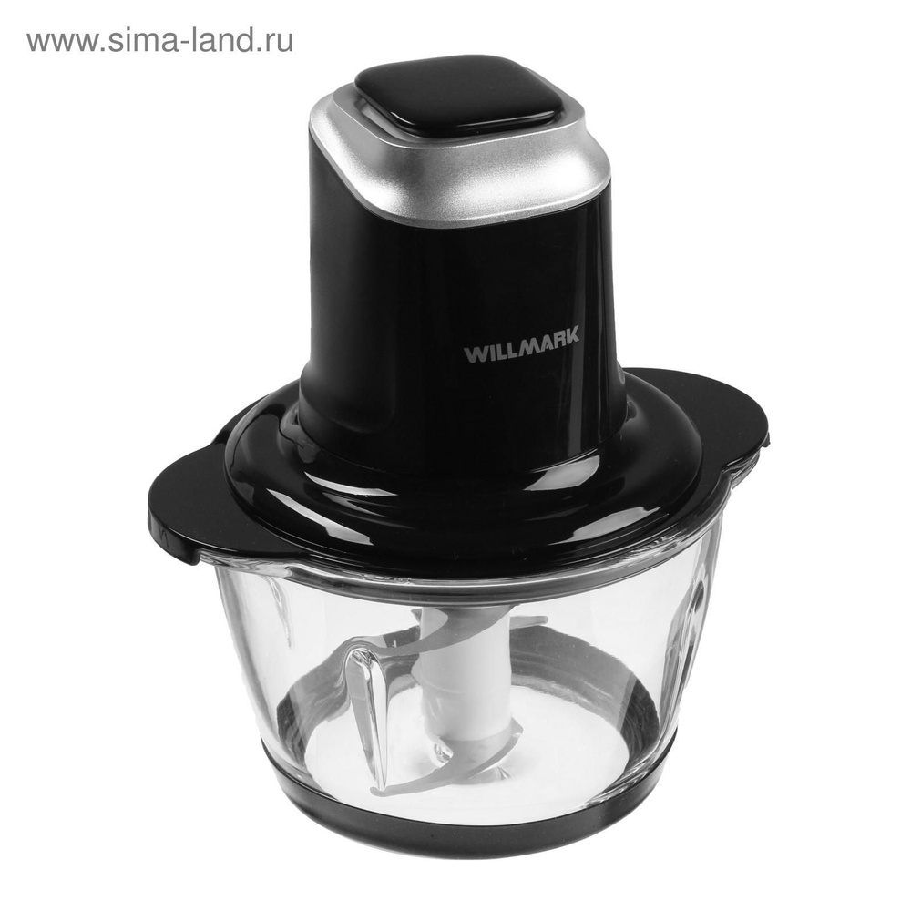 Измельчитель Willmark WMC-5288 черный 400 Вт, чаша стекло 1,2л, двойной нож  #1