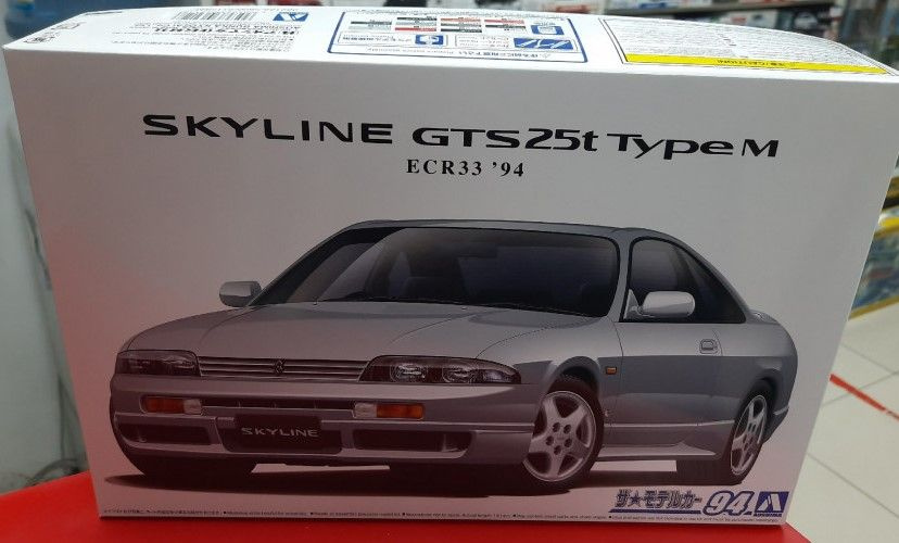 Сборная модель Aoshima 1:24 06212 Nissan Skyline ECR33 GTS25t Type M '94 #1