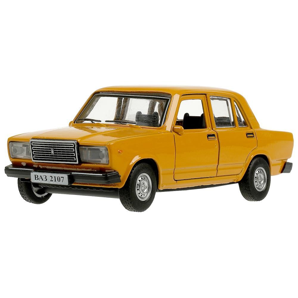 Модель Технопарк ВАЗ-2107 Жигули желтый металл, БЕЗ СВЕТА И ЗВУКА  #1