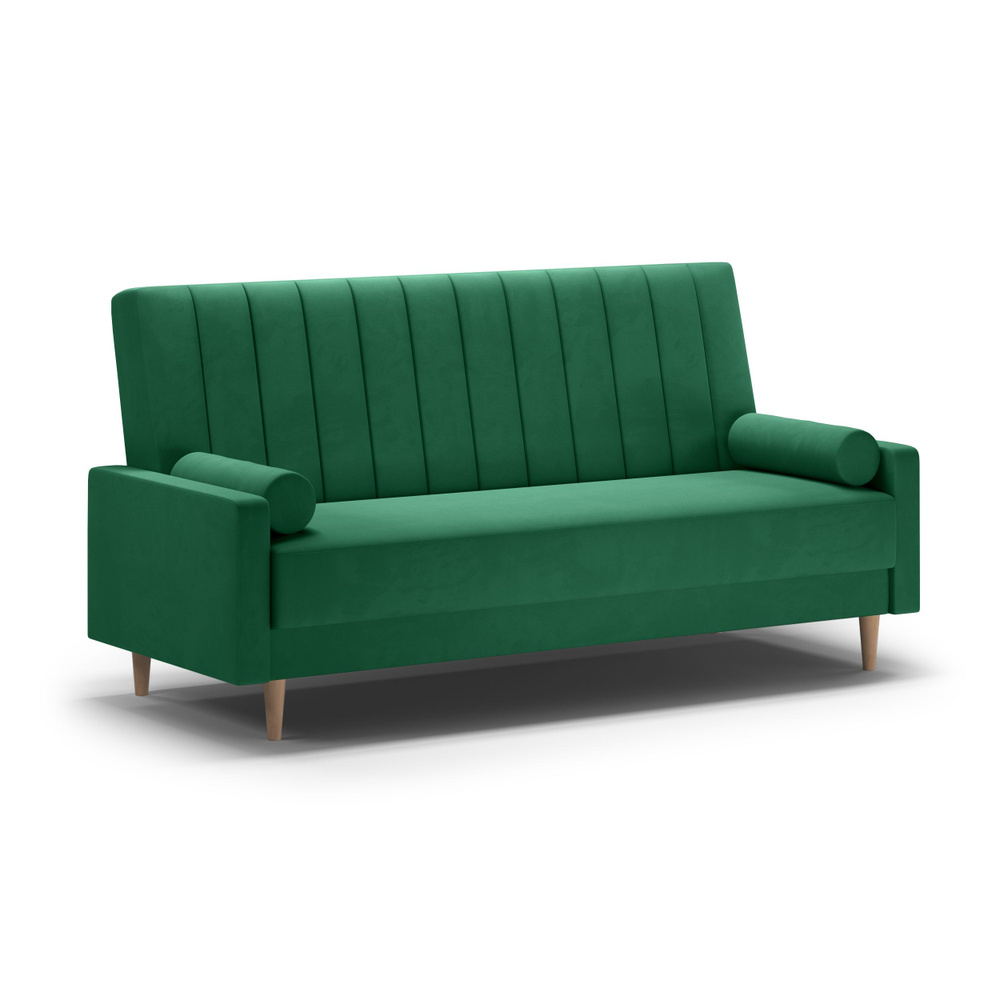 Прямой диван-кровать ART-125 зелёный #1