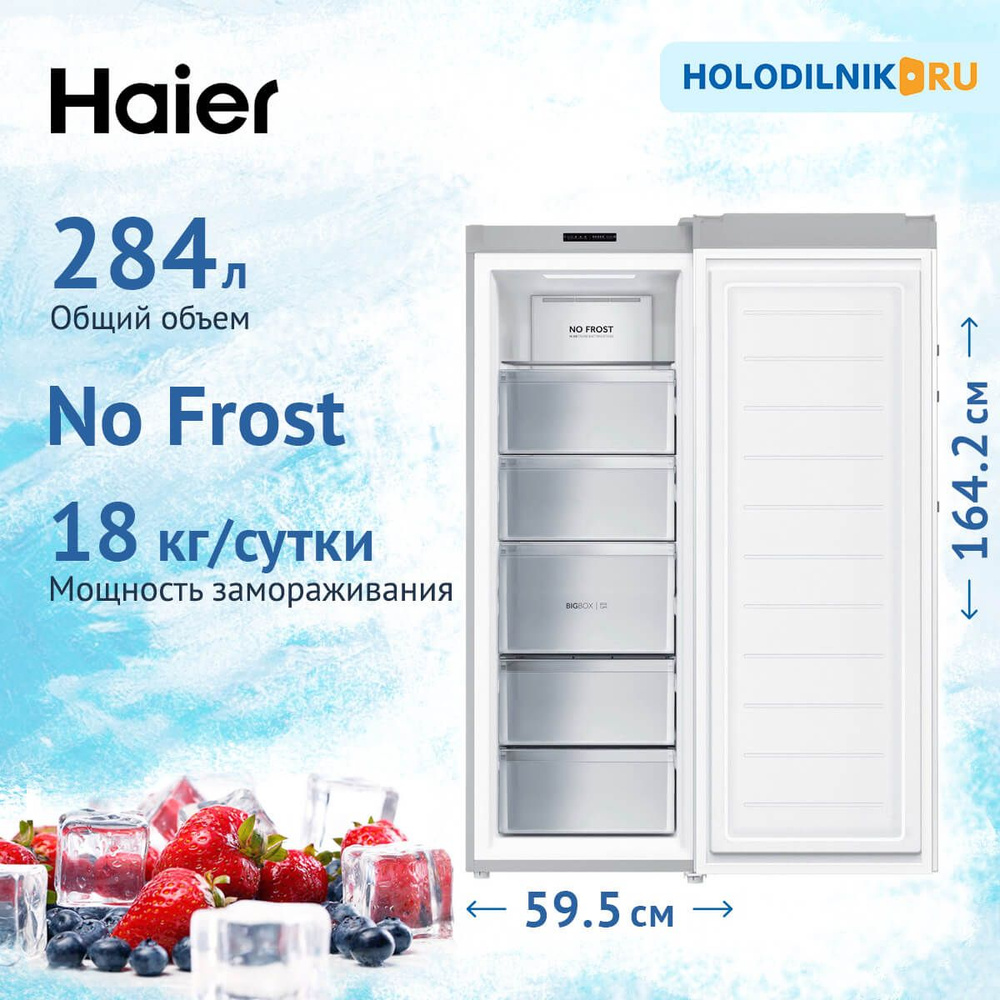 Haier Морозильная камера HF-284SG SILVER, серебристый #1