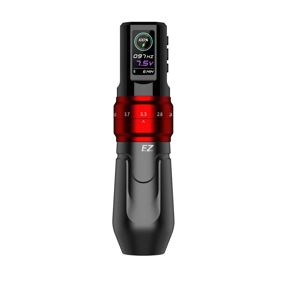 Тату машинка беспроводная EZ P3 Pro Wireless Battery Tattoo Pen Machine Matte Red 1 Power Bolt  #1