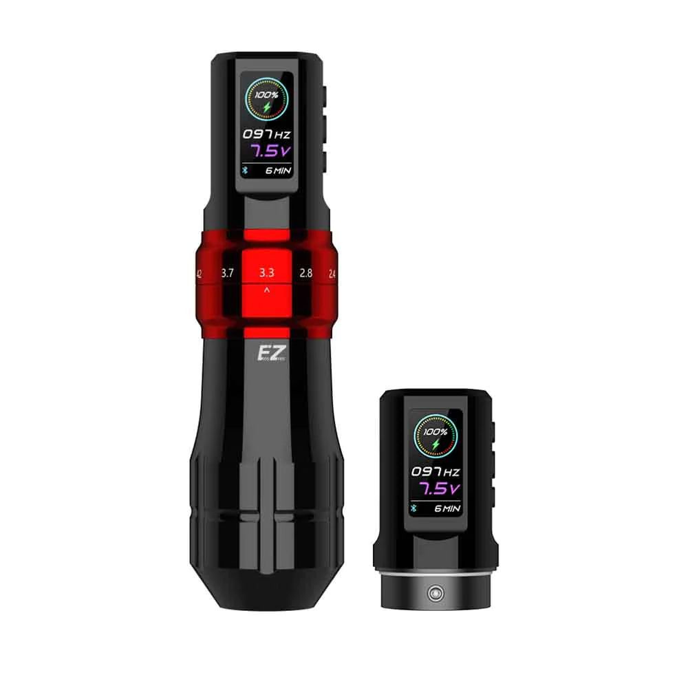 тату машинка беспроводная EZ P3 Pro Wireless Battery Tattoo Pen Machine Gloss Red 2 Power Bolt  #1