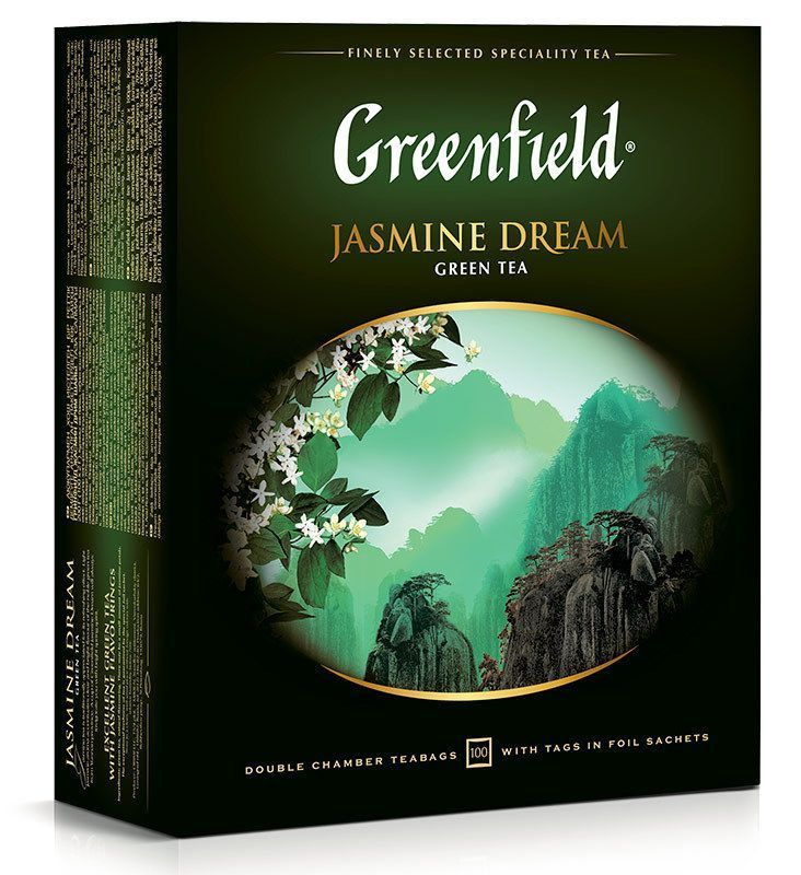 Зеленый чай Гринфилд с жасмином Greenfield Jasmine Dream 100 пакетиков  #1