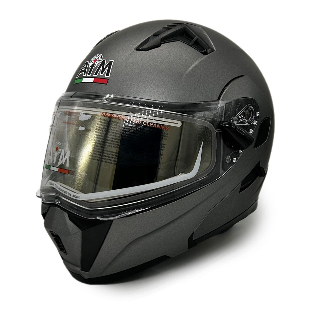 Шлем для снегохода AIM JK906 GREY METAL (ЭП) #1